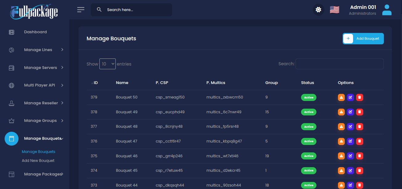 Fullpackage demo platform settings and tools